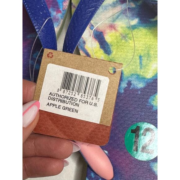 Havaianas Women's Flip Flop Sandals Apple Green Tye-Dye Women's 11/12 NEW - Picture 5 of 11